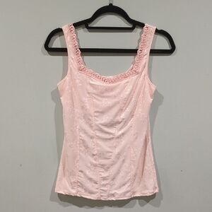 Breezies Soft Pink Camisole with Lace Detail S